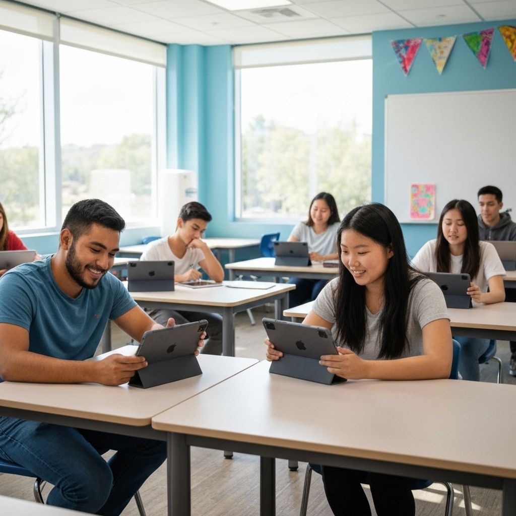 Students learning with technology